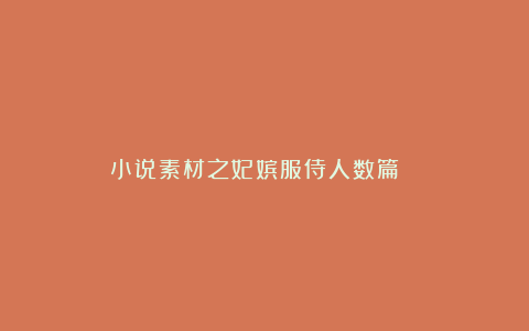 小说素材之妃嫔服侍人数篇💕
