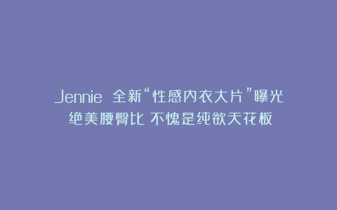 Jennie 全新“性感内衣大片”曝光！绝美腰臀比！不愧是纯欲天花板！