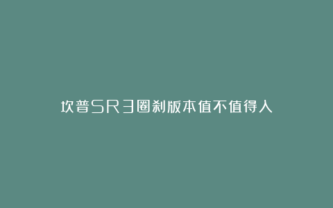 坎普SR3圈刹版本值不值得入？