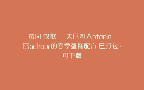 莓园の牧歌 | 大B哥Antonio Bachour的春季蛋糕配方（已打包·可下载）