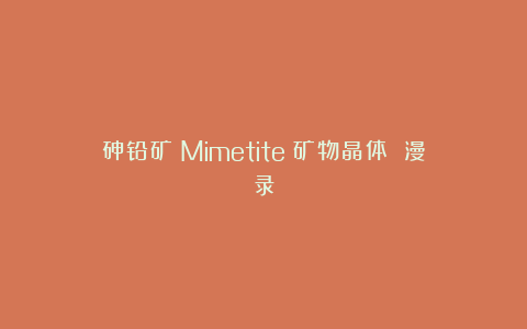 砷铅矿（Mimetite）矿物晶体 漫录