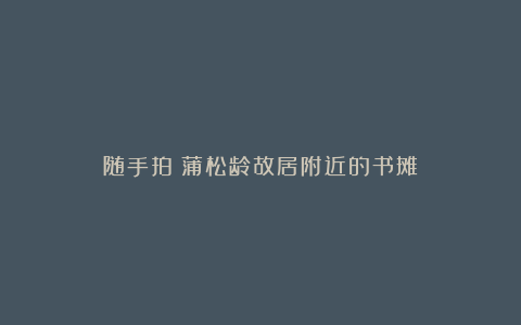 随手拍：蒲松龄故居附近的书摊