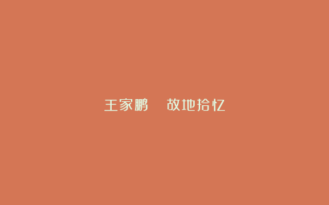 王家鹏 ||故地拾忆