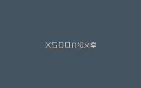 X500介绍文章
