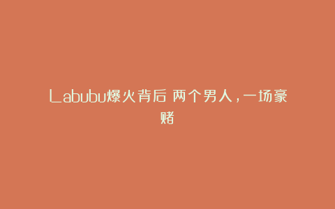 Labubu爆火背后:两个男人,一场豪赌