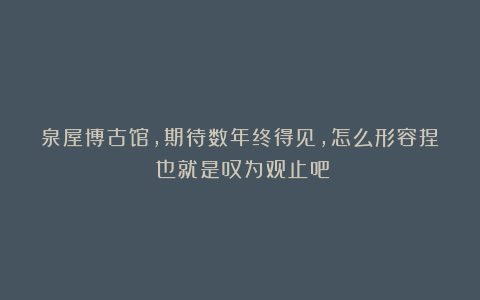 泉屋博古馆，期待数年终得见，怎么形容捏？也就是叹为观止吧！