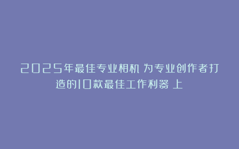 2025年最佳专业相机：为专业创作者打造的10款最佳工作利器（上）