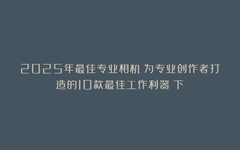 2025年最佳专业相机：为专业创作者打造的10款最佳工作利器（下）
