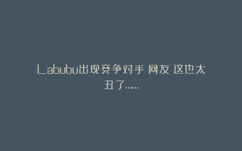 Labubu出现竞争对手？网友：这也太丑了……