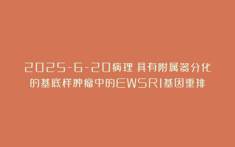 2025-6-20病理：具有附属器分化的基底样肿瘤中的EWSR1基因重排