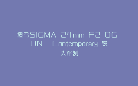 适马SIGMA 24mm F2 DG DN | Contemporary 镜头评测