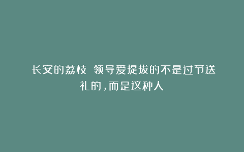 《长安的荔枝》：领导爱提拔的不是过节送礼的，而是这种人！
