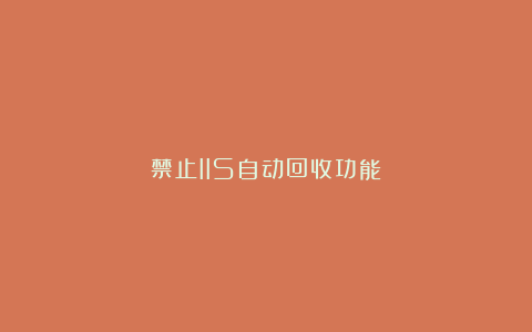 禁止IIS自动回收功能