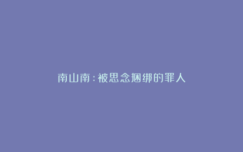 南山南:被思念捆绑的罪人