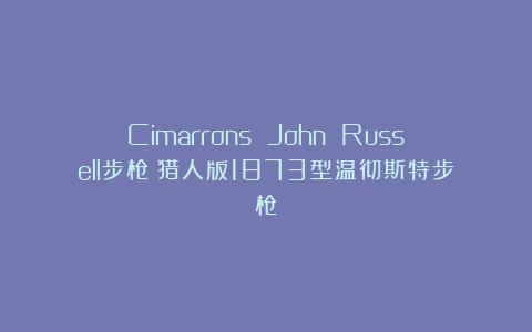 Cimarrons John Russell步枪：猎人版1873型温彻斯特步枪