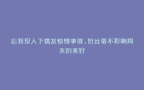 忘我投入下偶发惊悚事故,但丝毫不影响周末的美好