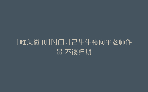 [唯美微刊]NO.1244褚向平老师作品《不谈归期》