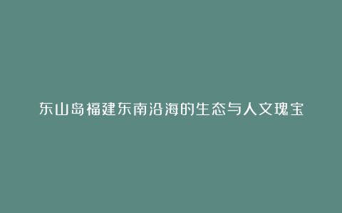 东山岛福建东南沿海的生态与人文瑰宝