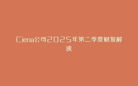 Ciena公司2025年第二季度财报解读