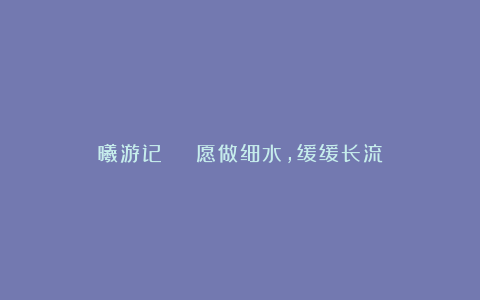 曦游记 | 愿做细水，缓缓长流