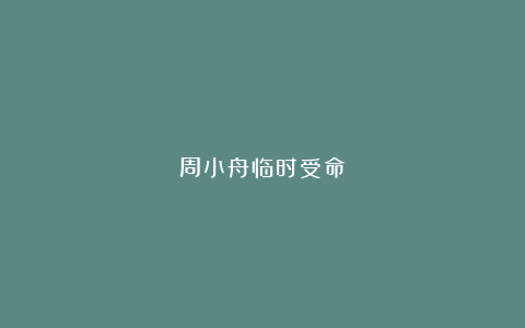 周小舟临时受命