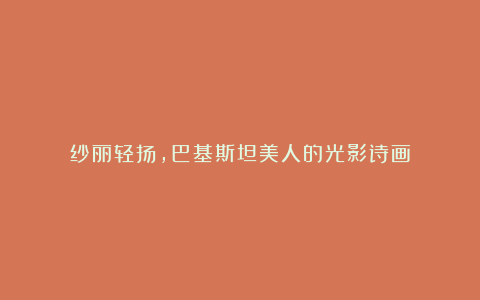 纱丽轻扬，巴基斯坦美人的光影诗画