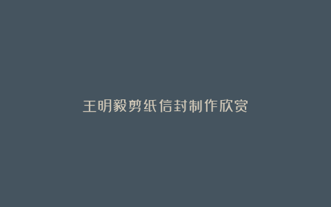王明毅剪纸信封制作欣赏：