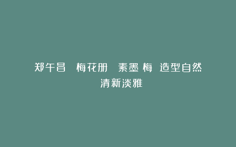 郑午昌 《梅花册》 素墨寫梅 造型自然 清新淡雅