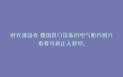 时光漫谈者：德国进口设备的电气柜内照片看着可真让人舒坦。