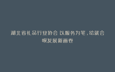 湖北省礼品行业协会：以服务为笔，绘就会员发展新画卷