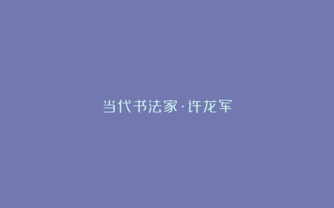 当代书法家·许龙军