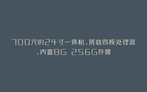700元的24寸一体机，搭载四核处理器，内置8G 256G存储