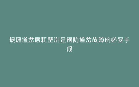 提速道岔磨耗整治是预防道岔故障的必要手段