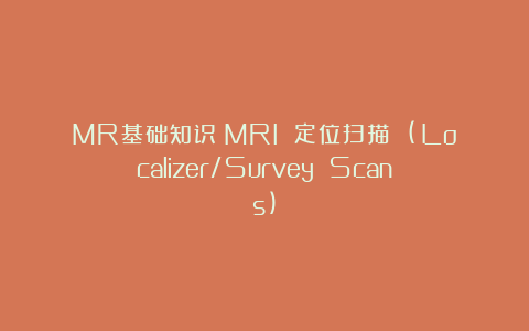 MR基础知识：MRI 定位扫描 (Localizer/Survey Scans)