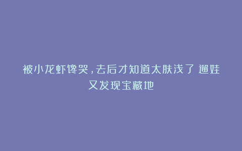 被小龙虾馋哭，去后才知道太肤浅了！遛娃又发现宝藏地！