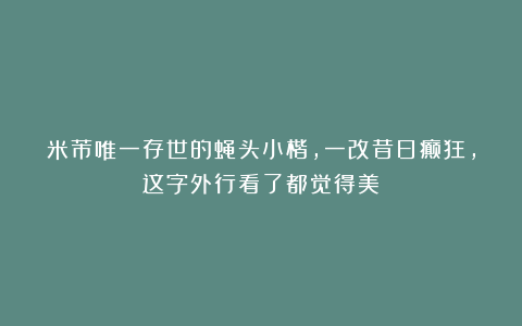 米芾唯一存世的蝇头小楷，一改昔日癫狂，这字外行看了都觉得美！
