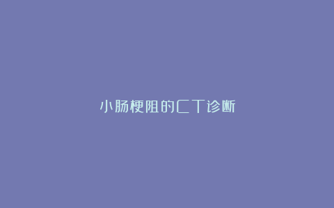 小肠梗阻的CT诊断