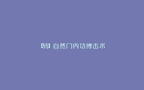 【转】自然门内功搏击术