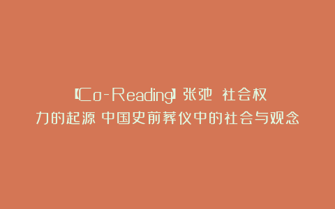 【Co-Reading】张弛：《社会权力的起源：中国史前葬仪中的社会与观念》
