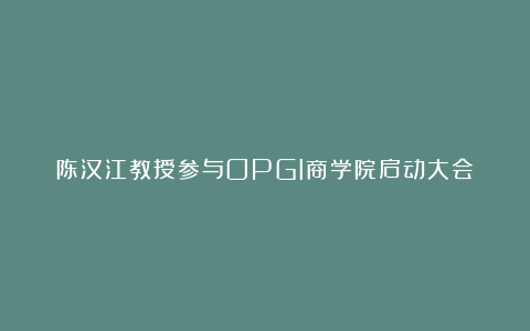 陈汉江教授参与OPGI商学院启动大会
