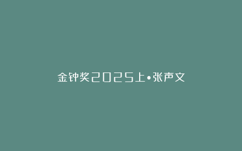 金钟奖2025上•张声文