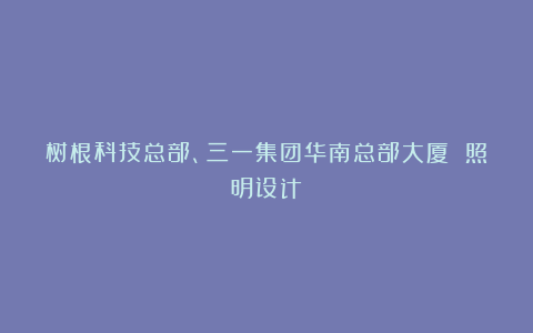 树根科技总部、三一集团华南总部大厦 照明设计