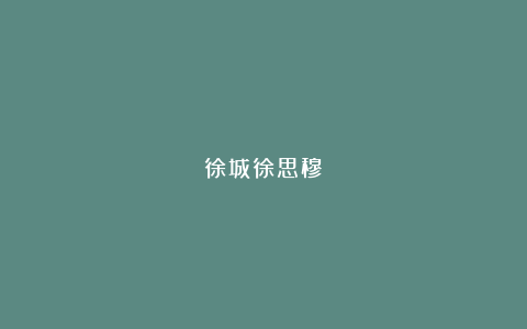 徐城徐思穆