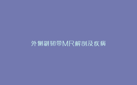 外侧副韧带MR解剖及疾病