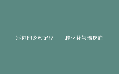 遥远的乡村记忆——种花花与揭疙疤