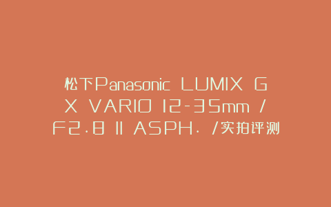松下Panasonic LUMIX G X VARIO 12-35mm / F2.8 II ASPH. /实拍评测
