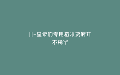 11–皇帝的专用稻米贾府并不稀罕