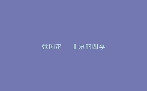 张国龙 | 北京的四季