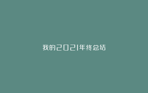 我的2021年终总结
