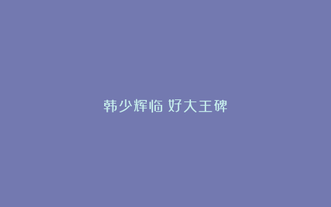 韩少辉临《好大王碑》